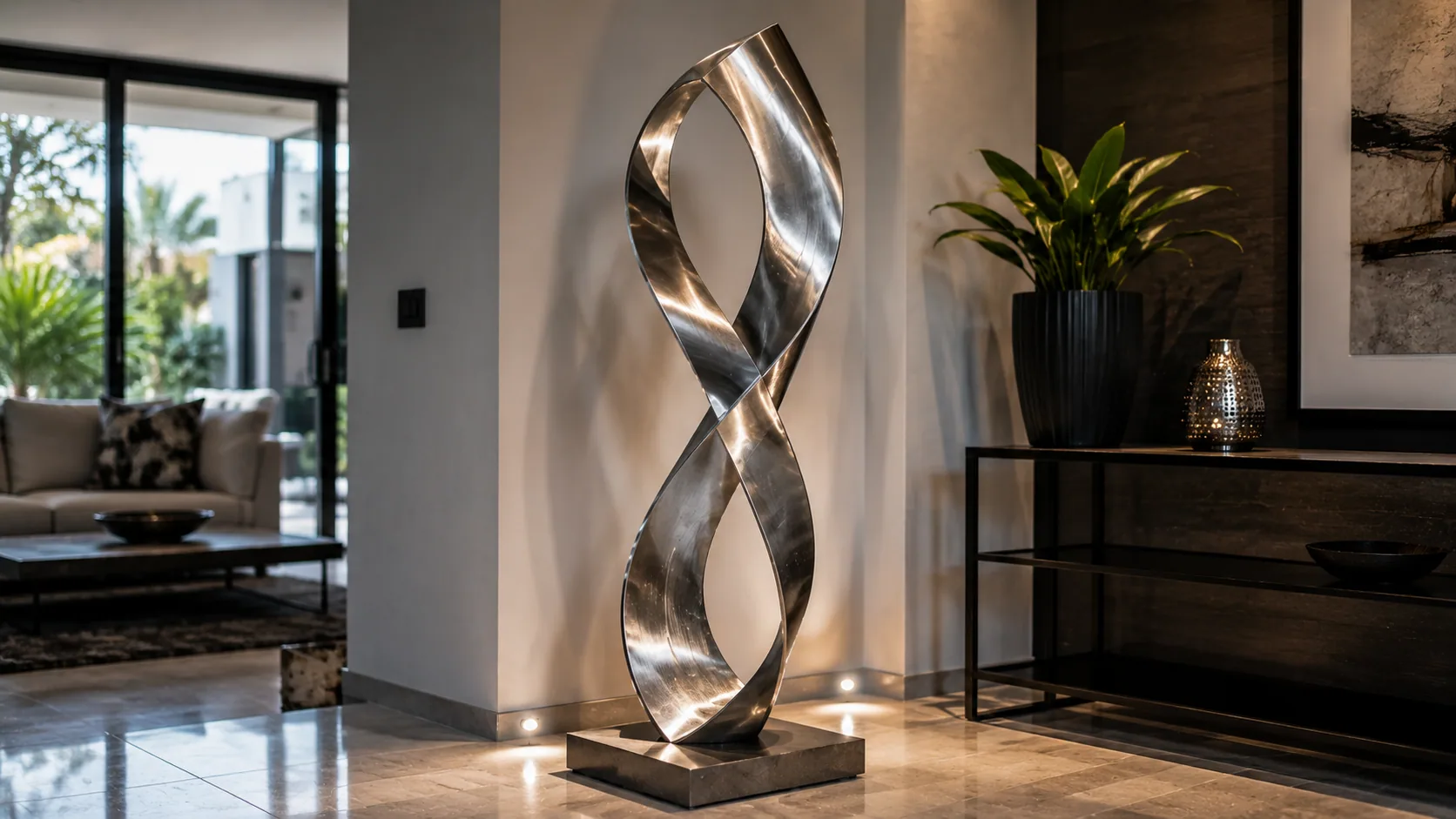 Architectural stainless steel feature piece