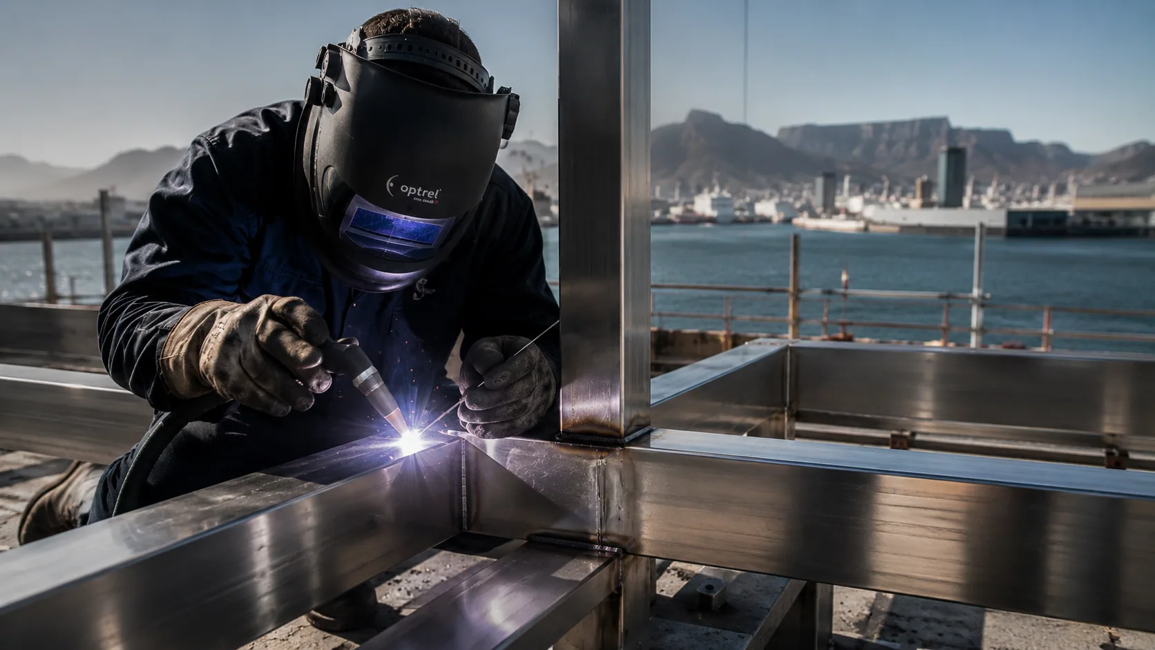 On-site structural stainless steel welding repair