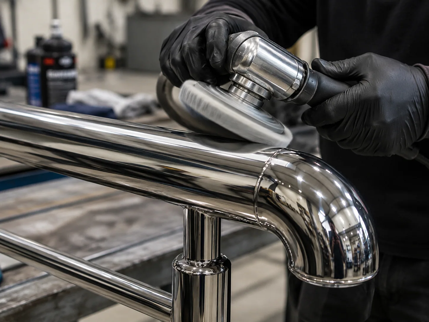 Mirror-polish stainless steel restoration finish